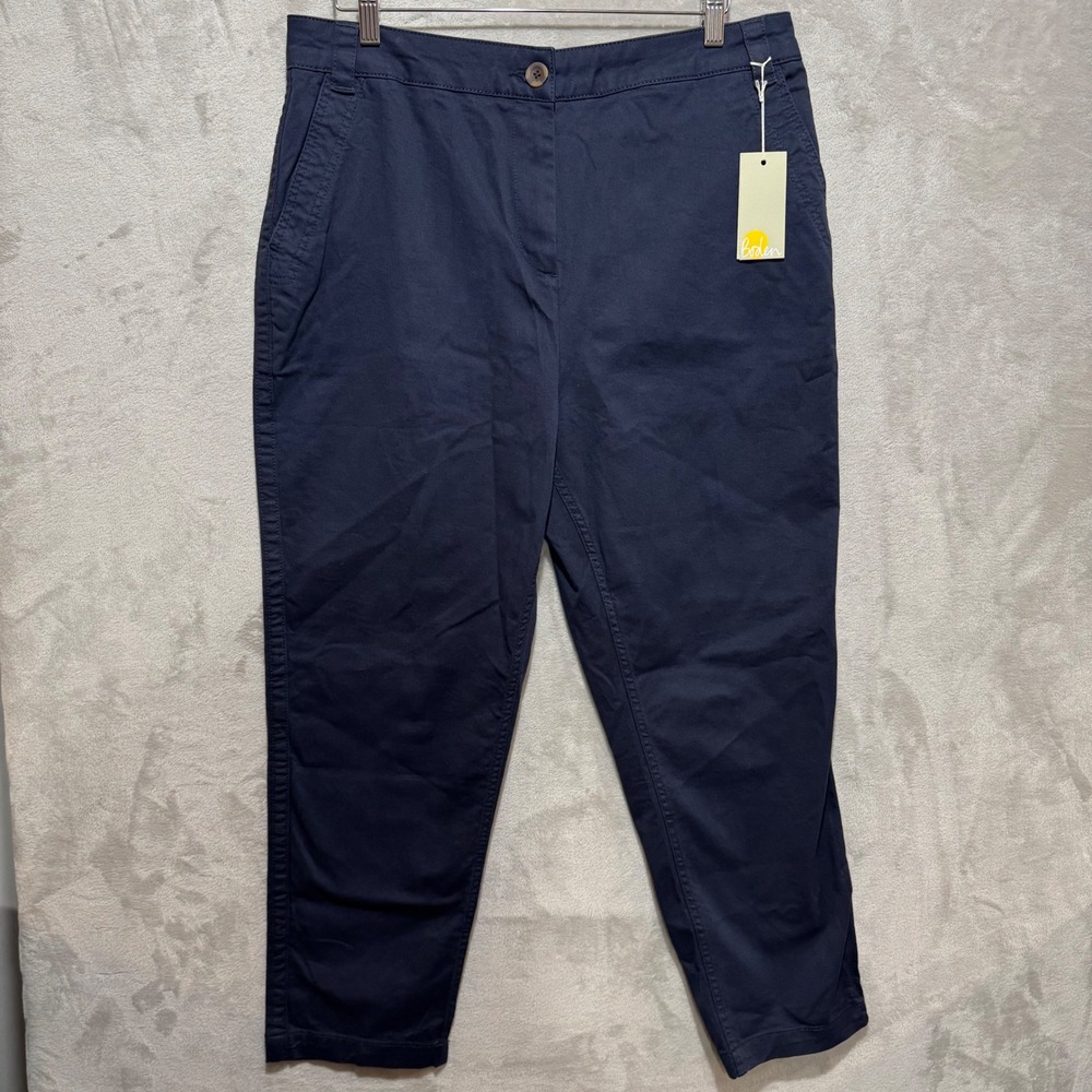 Boden‎ Chinotopia Navy Blue Cotton Blend Chino Pants R0114 US 12R UK 16R Regular